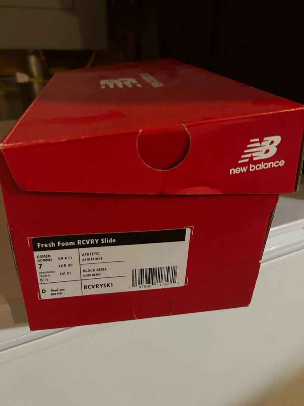 New Balance NIB Fresh Foam RCVRY Super Comfy Black Neutral Women's Slide Sandals